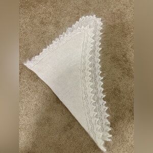 Elegant White Lace Trimmed Shawl